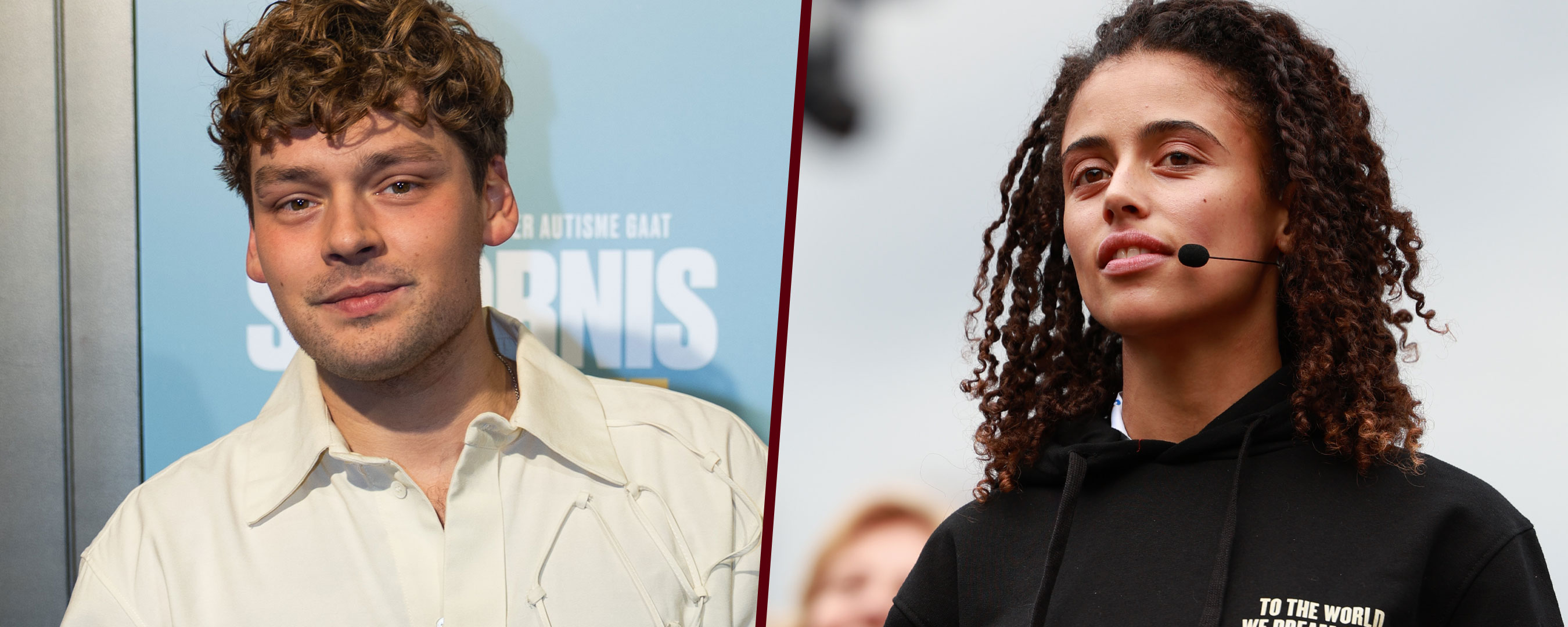 Soy Kroon als Jozef en Sara Afiba als Maria in De kerststal van Nederland